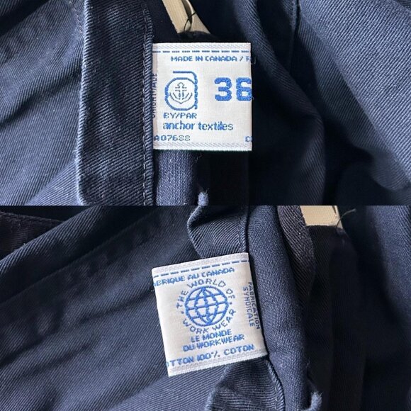 70s vintage utility overalls navy blue Anchor Textiles workwear carpenter. - Picture 6 of 7